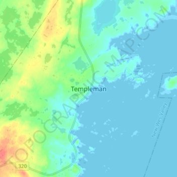 Templeman topographic map, elevation, terrain
