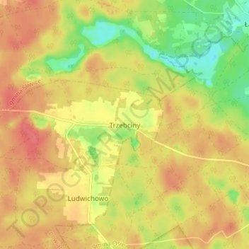 Trzebciny topographic map, elevation, terrain