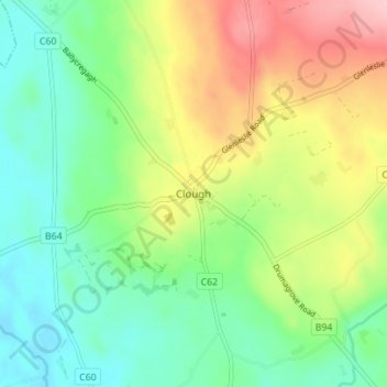 Clough topographic map, elevation, terrain