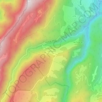 Les Fogès topographic map, elevation, terrain