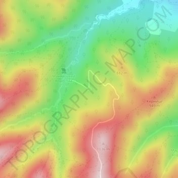 Питьевая вода (в потоке с Востока) topographic map, elevation, terrain