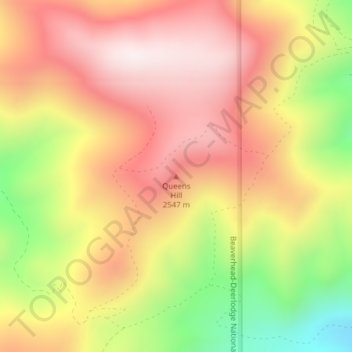 Queens Hill topographic map, elevation, terrain