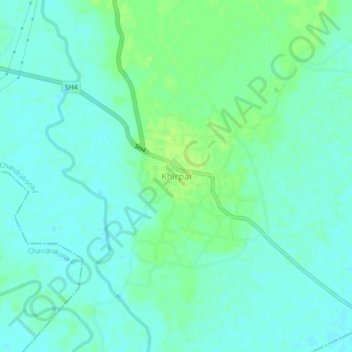 Khirpai topographic map, elevation, terrain