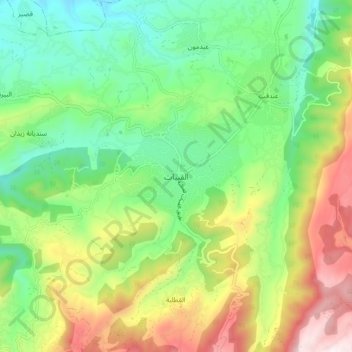 Al Qoubaiyat topographic map, elevation, terrain