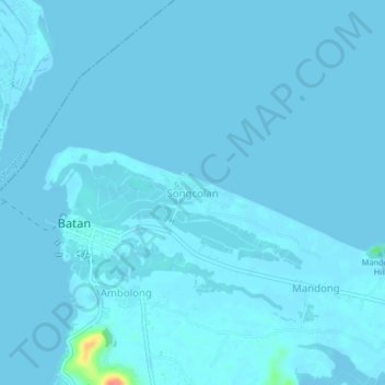 Songcolan topographic map, elevation, terrain