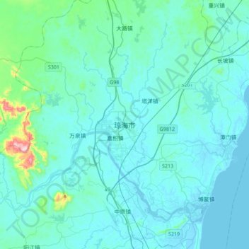 Qionghai topographic map, elevation, terrain