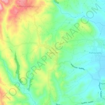 Ανδρούσα topographic map, elevation, terrain