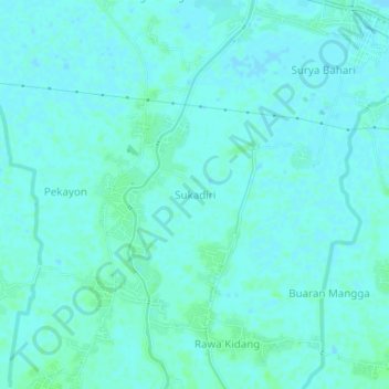 Sukadiri topographic map, elevation, terrain