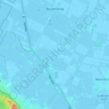 Krabbendam topographic map, elevation, terrain