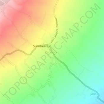 Candipuro topographic map, elevation, terrain
