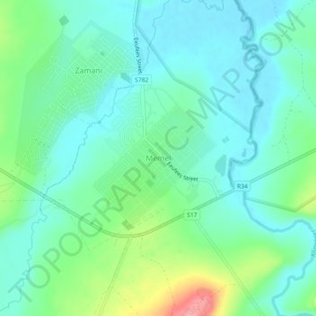 Memel topographic map, elevation, terrain