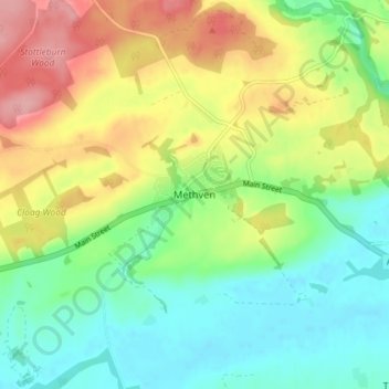 Methven topographic map, elevation, terrain