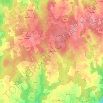 Le Pimpidour topographic map, elevation, terrain