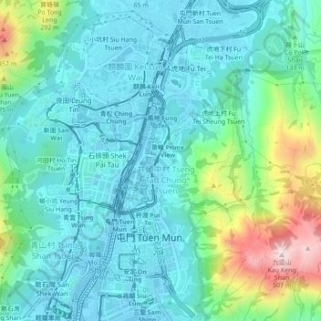 Kau Hui Village topographic map, elevation, terrain