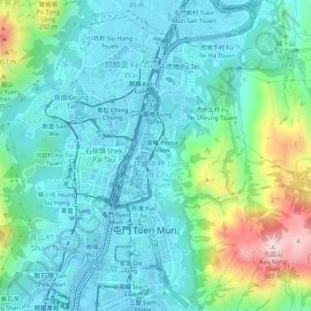 舊墟村 topographic map, elevation, terrain