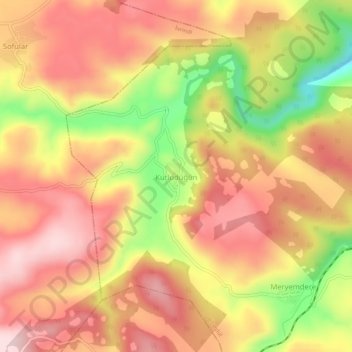 Kutludüğün topographic map, elevation, terrain