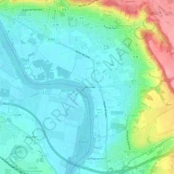 Port Bernalin topographic map, elevation, terrain