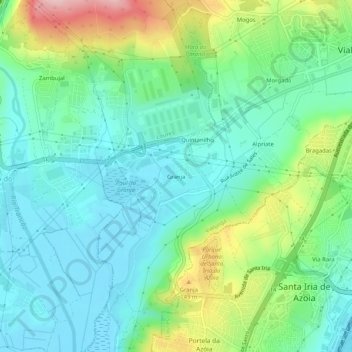 Granja topographic map, elevation, terrain