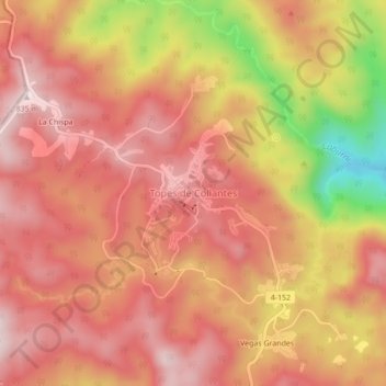 Topes de Collantes topographic map, elevation, terrain