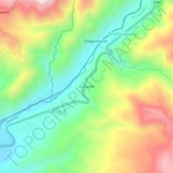 Copalillo topographic map, elevation, terrain