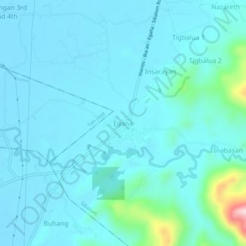 Egana topographic map, elevation, terrain