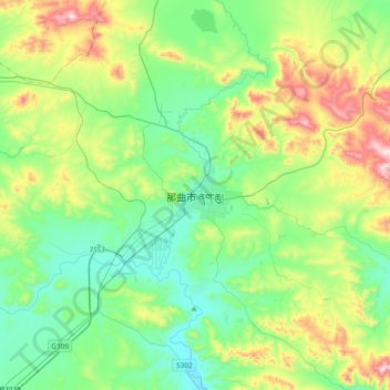 Nagqu topographic map, elevation, terrain