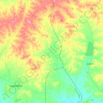Sa Kaeo topographic map, elevation, terrain