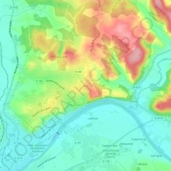Gau topographic map, elevation, terrain