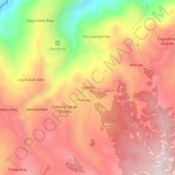 Chichin topographic map, elevation, terrain