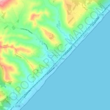 Riace Marina topographic map, elevation, terrain