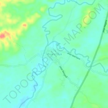 Muara Uya topographic map, elevation, terrain