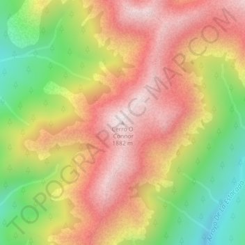Cerro O´Connor topographic map, elevation, terrain