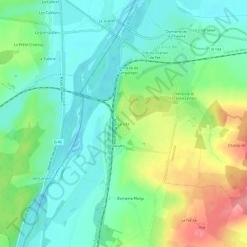 La Cité topographic map, elevation, terrain