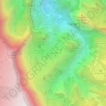 Roche Plate topographic map, elevation, terrain
