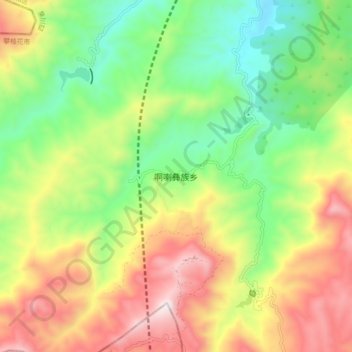 啊喇彝族乡 topographic map, elevation, terrain