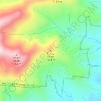 Rocky Knob topographic map, elevation, terrain