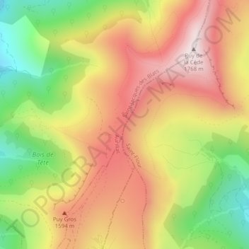 Col de la Chèvre topographic map, elevation, terrain