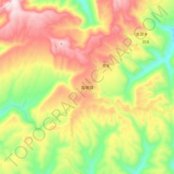 高坡镇 topographic map, elevation, terrain