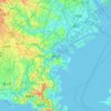 Yokohama topographic map, elevation, terrain