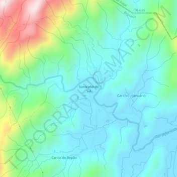 Sorocaba do Sul topographic map, elevation, terrain