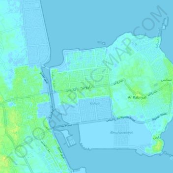 Tarut topographic map, elevation, terrain