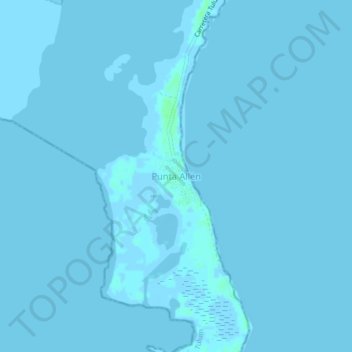 Punta Allen topographic map, elevation, terrain