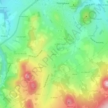 Laprat topographic map, elevation, terrain