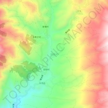 河底村 topographic map, elevation, terrain