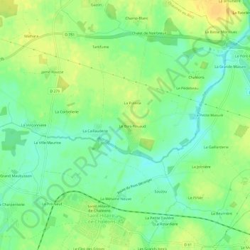 La Bergerie topographic map, elevation, terrain