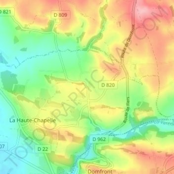 Le Defais topographic map, elevation, terrain