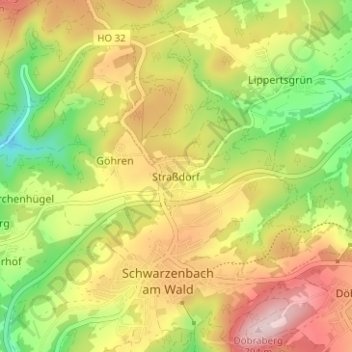 Straßdorf topographic map, elevation, terrain