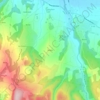 Malaire topographic map, elevation, terrain