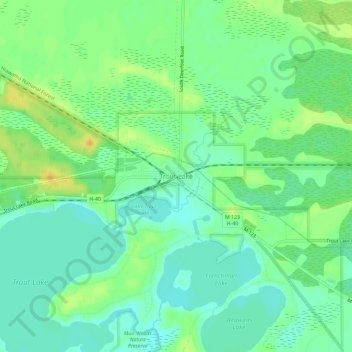 Trout Lake topographic map, elevation, terrain