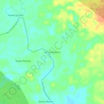 Centro America topographic map, elevation, terrain